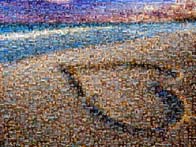 Photo Mosaic Heart in the Sand