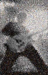 Photo Mosaic Silhouette of a Guitarist (Scatter V.2)