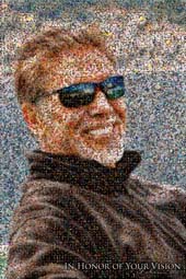 Photo Mosaic A Man Sitting on a Boat