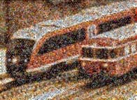 Photo Mosaic Two Trains