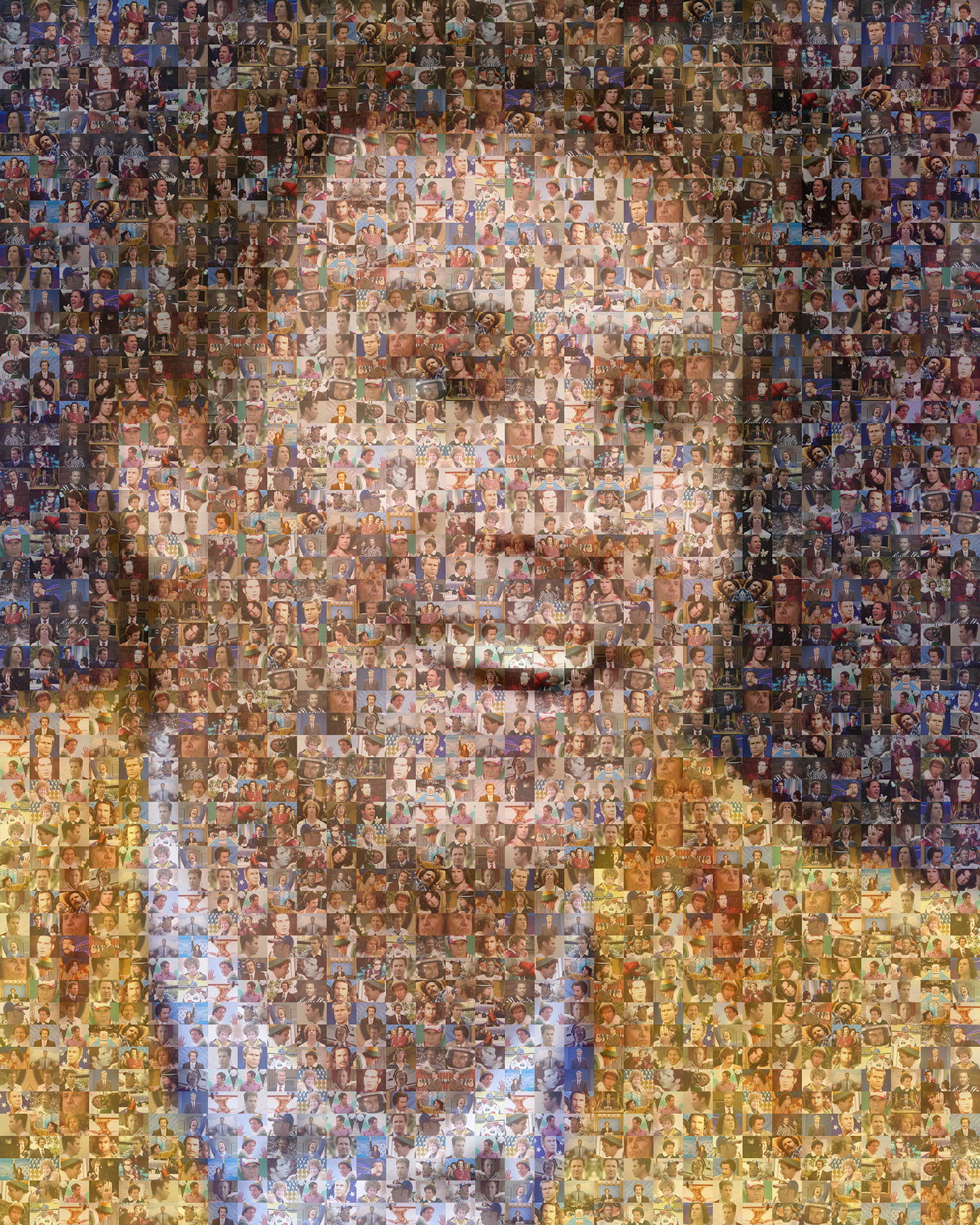 photo mosaic Using only 130 photos his movies, we created this stunning portrait of Will Ferrell