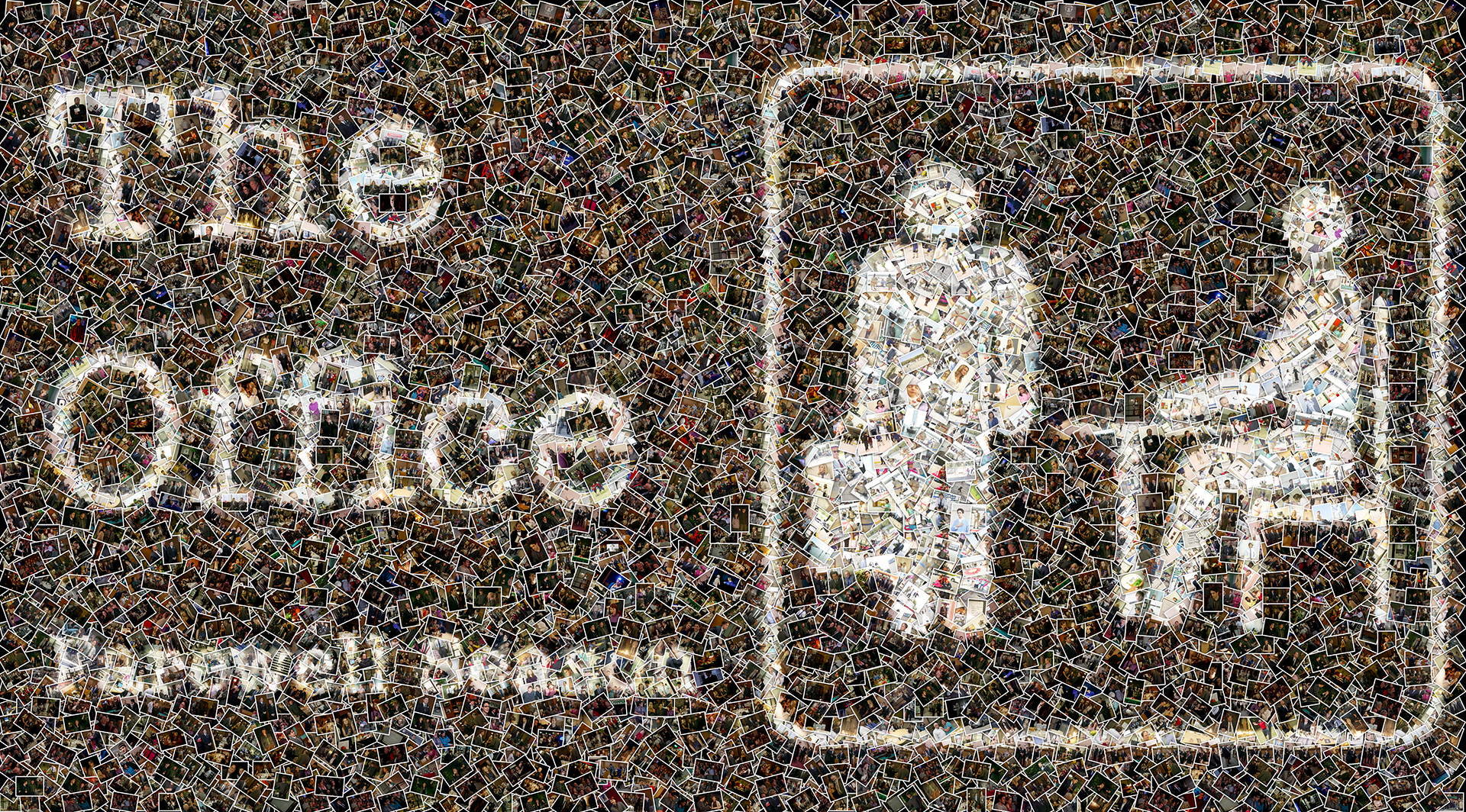 photo mosaic over 4600 stills from NBC's The Office were used to create this farewell season mural
