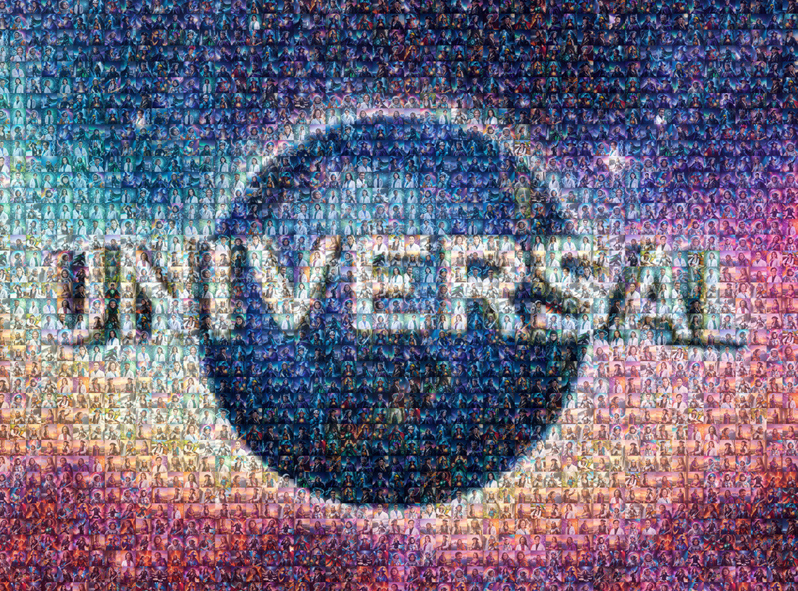 Universal themed Ai mosaic artwork created from guest prompts during live events