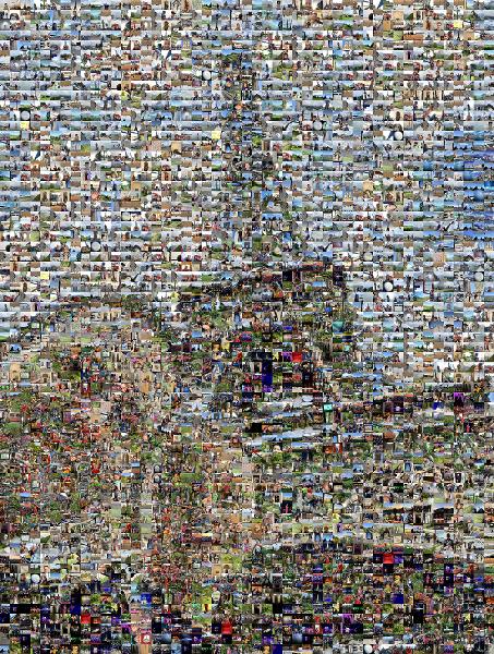 Eiffel Tower photo mosaic