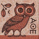 Owl Eastern screech owl Great horned owl Owl of Athena Little owl Athena Black-and-white Owl Greek mythology Little Owl Symbol Bird Rectangle Beak Art Font Line Red Painting Illustration