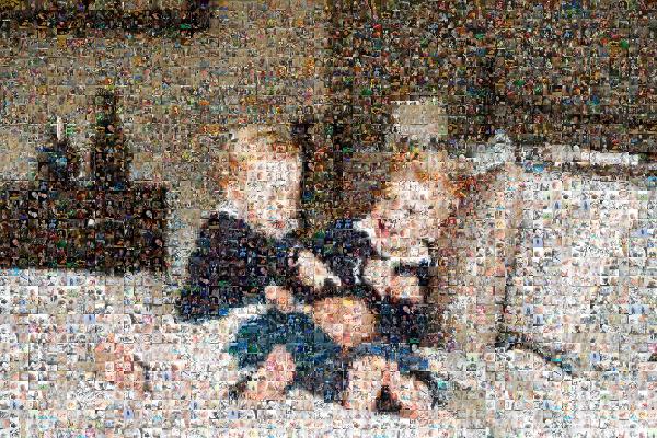 Two Playful Children photo mosaic