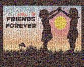 friendships forever girls people silhouettes graphics illustrations words text letters love hearts 