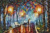 abstract parks walks scenery distant distance lights trees nature paintings
