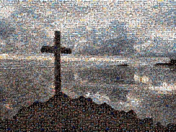 Cross on a Mountaintop photo mosaic