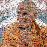 monks Hindu religious religion spirituality leadership roles person faces smiling man