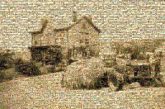 sepia vintage retro classic old time history heritage farms property land houses structures homes tractors