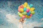 inspiration girls people faces distance clouds skies sky balloons uplifting 