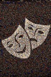 drama masks faces symbols graphics logo