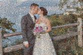wedding couple love people faces distance distant kiss