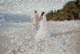 beach weddings marriage married husband wife bride groom people portraits couples love distant distance 