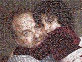 father daughter family love hug people faces man girl youth close up