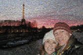 selfie together couple love smiling night skyline Paris France travel international vacation sightseeing