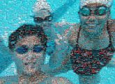 underwater swimming goggles people friends faces portraits selfies pools groups