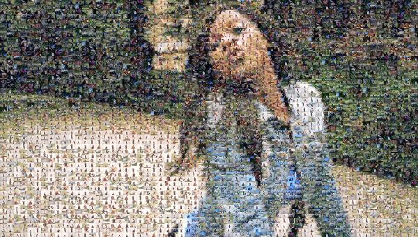 Kissy-faced girl photo mosaic