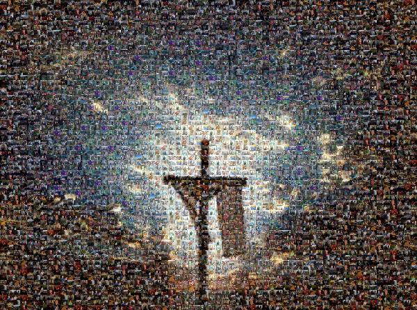 Cross photo mosaic
