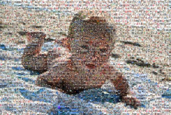 Baby at the Beach photo mosaic