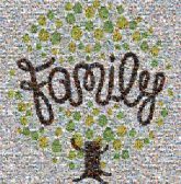 family anniversary trees graphics illustrations shapes cursive script community together words text letters roots love