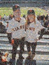 Dad, daughter, father, baseball, crowd, dugout, parent, papa,  old man, stands, giants 