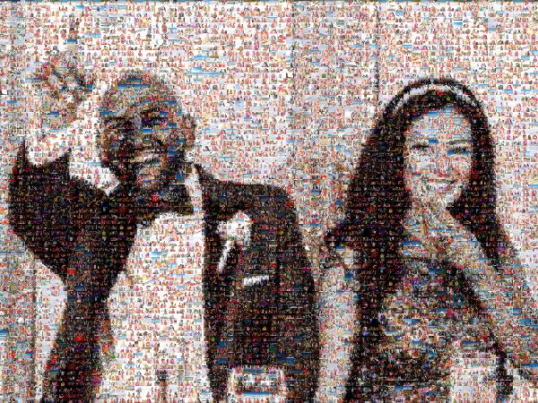 Newlyweds Having Fun photo mosaic
