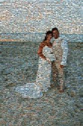 beach weddings married marriage couples love people faces distant full body