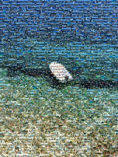 An Anchored Boat photo mosaic