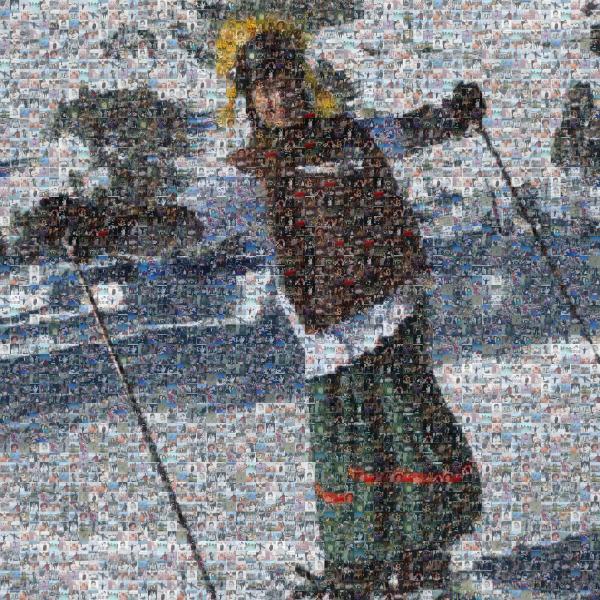 Skiing photo mosaic