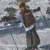 skiing mountains winter people faces full body