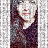 Edged margin portrait close-up mosaic photo faces people girl woman female 