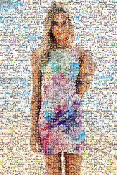 Woman in a Colorful Dress photo mosaic