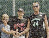 family group baseball sports parents distant distance people portrait faces