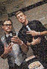 friends people faces formalwear glasses selfie