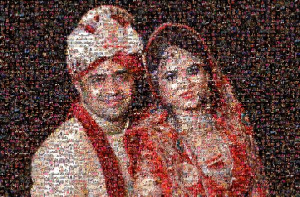 Glamorous Newlyweds photo mosaic