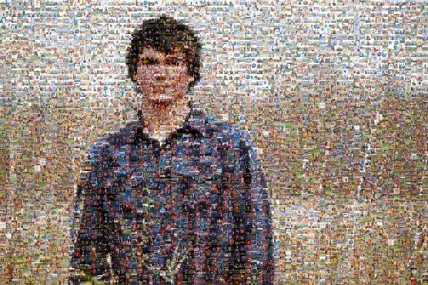 Boy in a Field photo mosaic