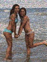friends people girls faces person beach ocean vacation travel summer fun distant distance 