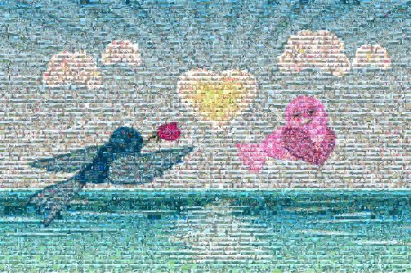 Fun-Loving Birds photo mosaic