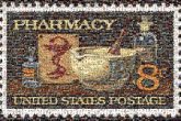 pharmacy stamps postage united states words text letters medicine schools education medical collectors collecting