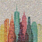 shapes colors cities city skylines artistic statue of liberty new york city
