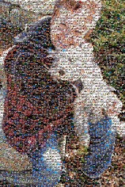 A Woman and her Dog photo mosaic