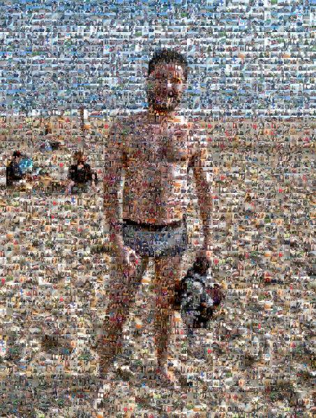 Man on the Beach photo mosaic