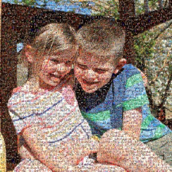 Hugging Siblings photo mosaic