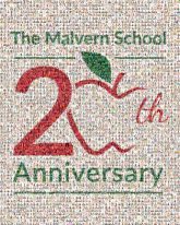 malvern schools 20th anniversary milestones education learning apples logos graphics lines 