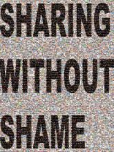 sharing without shame text words letters bold organizations simple