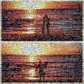 borders diptych silhouettes sunsets beaches ocean water sun people person man woman couples love 