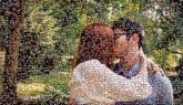 kissing couples people love faces outdoors portraits man woman 