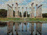 reflections landscapes columns structures lakes architecture outdoors 